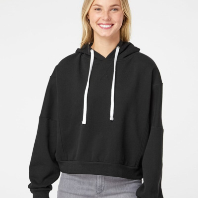 MV Sport Women's Sueded Fleece Crop Hooded Sweatshirt W21751 Women's Sueded Fleece Crop Hooded Sweatshirt Thumbnail