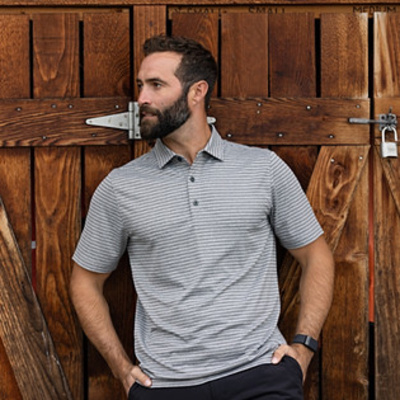 Cutter & Buck Cutter & Buck Forge Eco Heather Stripe Stretch Recycled Mens Big & Tall Polo BCK01303 Cutter & Buck Forge Eco Heather Stripe Stretch Recycled Mens Big & Tall Polo Thumbnail