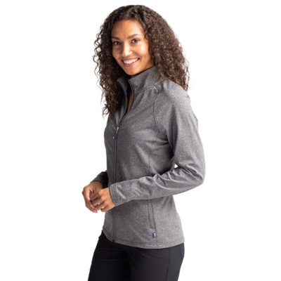 Cutter & Buck Cutter & Buck Adapt Eco Knit Heather Recycled Womens Full Zip LCK00151 Cutter & Buck Adapt Eco Knit Heather Recycled Womens Full Zip Thumbnail