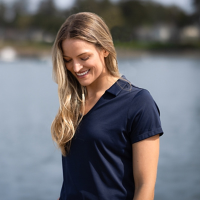 Cutter & Buck Cutter & Buck Daybreak Eco Recycled Womens V-neck Polo LCK00166 Cutter & Buck Daybreak Eco Recycled Womens V-neck Polo Thumbnail