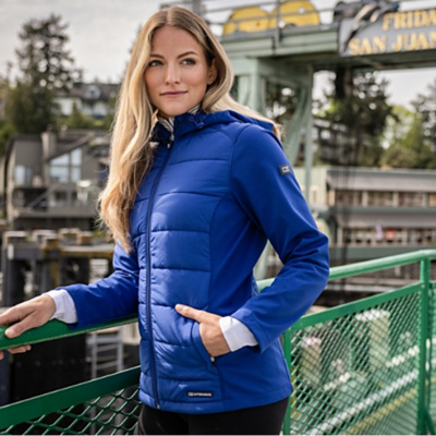 Cutter & Buck Cutter & Buck Evoke Hybrid Eco Softshell Recycled Full Zip Womens Hooded Jacket LCO00064 Cutter & Buck Evoke Hybrid Eco Softshell Recycled Full Zip Womens Hooded Jacket Thumbnail