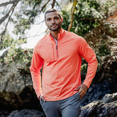 Cutter & Buck Cutter & Buck Adapt Eco Knit Heather Mens Quarter Zip Pullover MCK01086 Cutter & Buck Adapt Eco Knit Heather Mens Quarter Zip Pullover Thumbnail