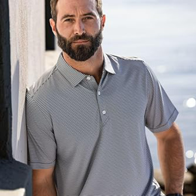 Cutter & Buck Cutter & Buck Forge Eco Double Stripe Stretch Recycled Mens Polo MCK01302 Cutter & Buck Forge Eco Double Stripe Stretch Recycled Mens Polo Thumbnail