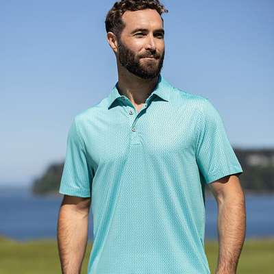 Cutter & Buck Cutter & Buck Pike Eco Shadow Check Print Recycled Mens Polo MCK01342 Cutter & Buck Pike Eco Shadow Check Print Recycled Mens Polo Thumbnail
