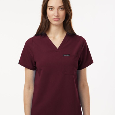 Jaanuu Women's Rhena Essential 1-Pocket Scrub V-Neck Top W10001 Women's Rhena Essential 1-Pocket Scrub V-Neck Top Thumbnail