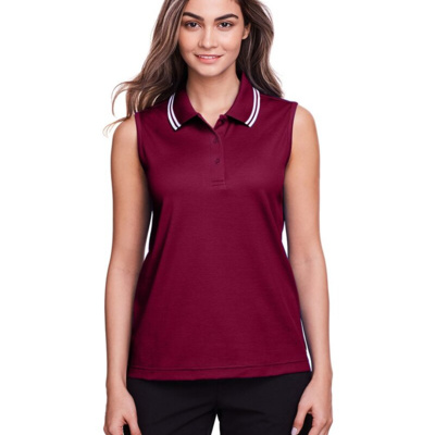 Devon & Jones Women's CrownLux Performance® Plaited Tipped Sleeveless Polo DG20SW Women's CrownLux Performance® Plaited Tipped Sleeveless Polo Thumbnail
