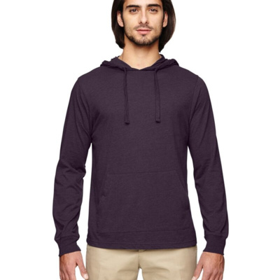 Unisex Eco Jersey Pullover Hooded Long Sleeve T-Shirt Thumbnail