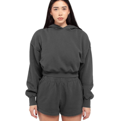 Shaka Wear Women's Garment-Dye Crop Hooded Sweatshirt SHGWC Women's Garment-Dye Crop Hooded Sweatshirt Thumbnail
