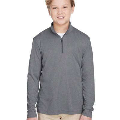Team 365 Youth Zone Sonic Heather Performance Quarter-Zip Pullolver TT31HY Youth Zone Sonic Heather Performance Quarter-Zip Pullolver Thumbnail