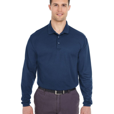 UltraClub Men's Cool & Dry Long Sleeve Mesh Piqué Polo 8210LS Men's Cool & Dry Long Sleeve Mesh Piqué Polo Thumbnail