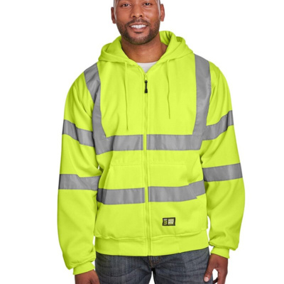 Berne Apparel Men's Berne Hi-Vis Class 3 Lined Hooded Sweatshirt HVF021 Men's Berne Hi-Vis Class 3 Lined Hooded Sweatshirt Thumbnail