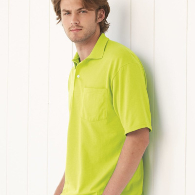 Jerzees Men's SpotShield® 50/50 Polo with Pocket 436MPR Men's SpotShield® 50/50 Polo with Pocket Thumbnail