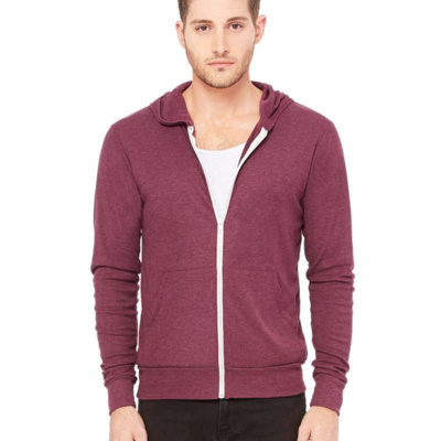 Bella + Canvas Unisex Triblend Lightweight Full-Zip Hooded Long Sleeve Tee 3939 Unisex Triblend Lightweight Full-Zip Hooded Long Sleeve Tee Thumbnail