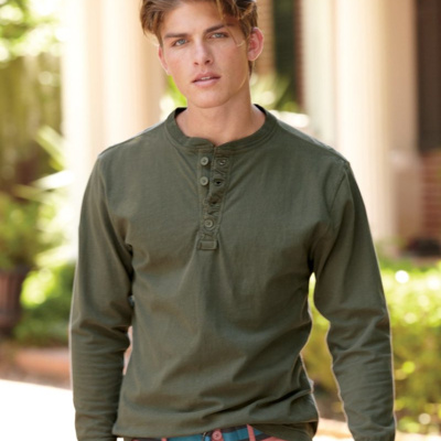 J. America Men's Vintage Brushed Jersey Henley 8244 Men's Vintage Brushed Jersey Henley Thumbnail