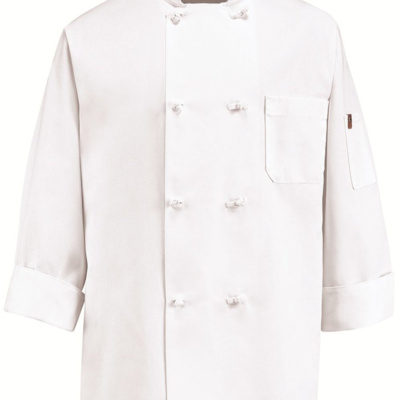 Chef Designs Eight Knot Button Chef Coat with Thermometer Pocket 0414 Eight Knot Button Chef Coat with Thermometer Pocket Thumbnail