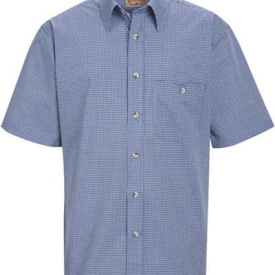 Men's Mini-Plaid Uniform Short Sleeve Shirt Thumbnail