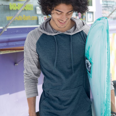 Burnside Unisex Yarn-Dyed Hooded Raglan T-Shirt 8127 Unisex Yarn-Dyed Hooded Raglan T-Shirt Thumbnail