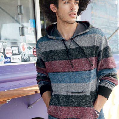 Burnside Men's Printed Stripes Fleece Sweatshirt 8603 Men's Printed Stripes Fleece Sweatshirt Thumbnail