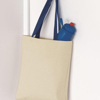 Q-Tees 11L Canvas Tote with Contrast-Color Handles Q4400 11L Canvas Tote with Contrast-Color Handles Thumbnail