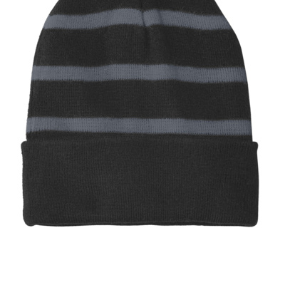 Striped Beanie with Solid Band Thumbnail