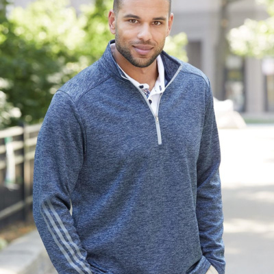 Adidas Brushed Terry Heathered Quarter-Zip Pullover A284 Brushed Terry Heathered Quarter-Zip Pullover Thumbnail