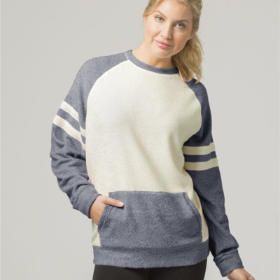 Boxercraft Women's Cozy Contrast Fleece Crewneck Pullover L04 Women's Cozy Contrast Fleece Crewneck Pullover Thumbnail