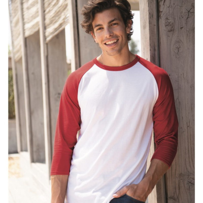 Jerzees Premium Blend Ringspun Three-Quarter Sleeve Raglan Baseball T-Shirt 560RR Premium Blend Ringspun Three-Quarter Sleeve Raglan Baseball T-Shirt Thumbnail