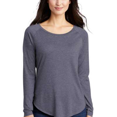 Women's PosiCharge ® Long Sleeve Tri Blend Wicking Scoop Neck Raglan Tee Thumbnail