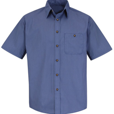 Red Kap Men's Tall Mini-Plaid Uniform Short Sleeve Shirt SP84T Men's Tall Mini-Plaid Uniform Short Sleeve Shirt Thumbnail