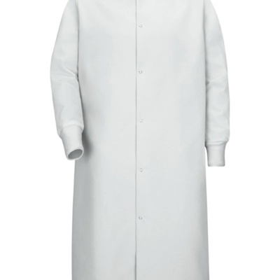 Unisex Gripper-Front Pocketless Butcher Coat With Knit Cuffs Thumbnail