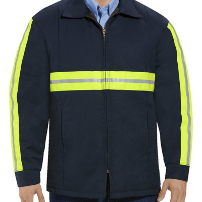 Red Kap Men's Tall Enhanced Visibility Perma-Lined Panel Jacket JT50ENT Men's Tall Enhanced Visibility Perma-Lined Panel Jacket Thumbnail