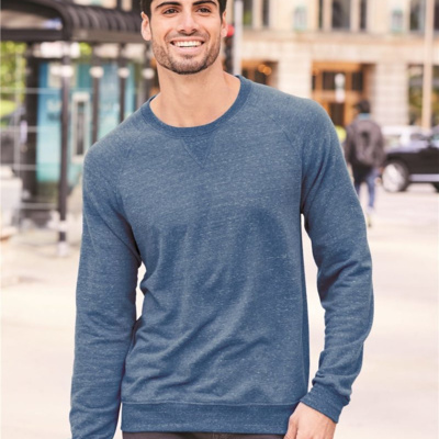 Jerzees Unisex Snow Heather French Terry Crewneck Sweatshirt 91MR Unisex Snow Heather French Terry Crewneck Sweatshirt Thumbnail