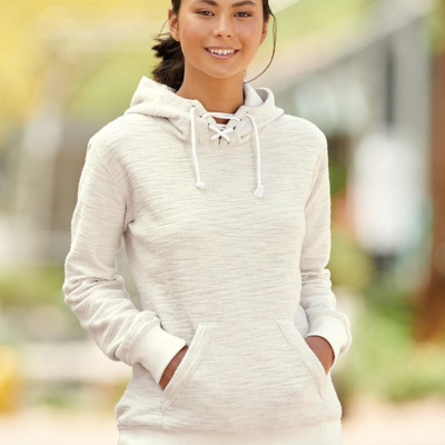 Women’s French Terry Sport Lace Scuba Hooded Sweatshirt Thumbnail