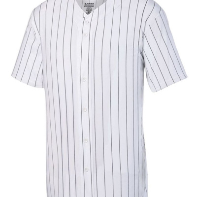 Unisex Pinstripe Full Button Baseball Jersey Thumbnail