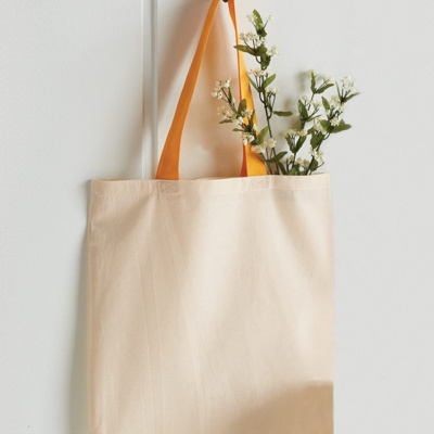 Q-Tees Economical Tote with Contrast-Color Handles QTB6000 Economical Tote with Contrast-Color Handles Thumbnail