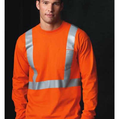 Bayside Unisex USA-Made High Visibility Long Sleeve Pocket T-Shirt 3781 Unisex USA-Made High Visibility Long Sleeve Pocket T-Shirt Thumbnail