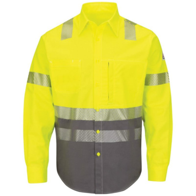 Bulwark Men's Hi-Visibility Color Block Uniform Shirt - EXCEL FR® ComforTouch® - 7 oz. SLB4H Men's Hi-Visibility Color Block Uniform Shirt - EXCEL FR® ComforTouch® - 7 oz. Thumbnail