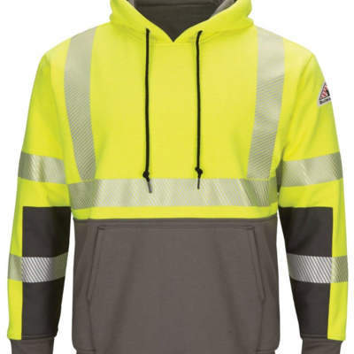 Bulwark Men's Hi-Visibility Color-Blocked Hooded Sweatshirt SMB4 Men's Hi-Visibility Color-Blocked Hooded Sweatshirt Thumbnail