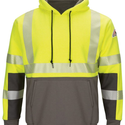 Bulwark Men's Tall Hi-Visibility Color-Blocked Hooded Sweatshirt SMB4T Men's Tall Hi-Visibility Color-Blocked Hooded Sweatshirt Thumbnail