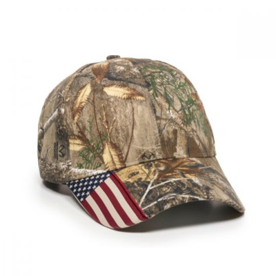 Outdoor Cap Structured W/Camo Flag Visor Insert CWF-305 Structured W/Camo Flag Visor Insert Thumbnail